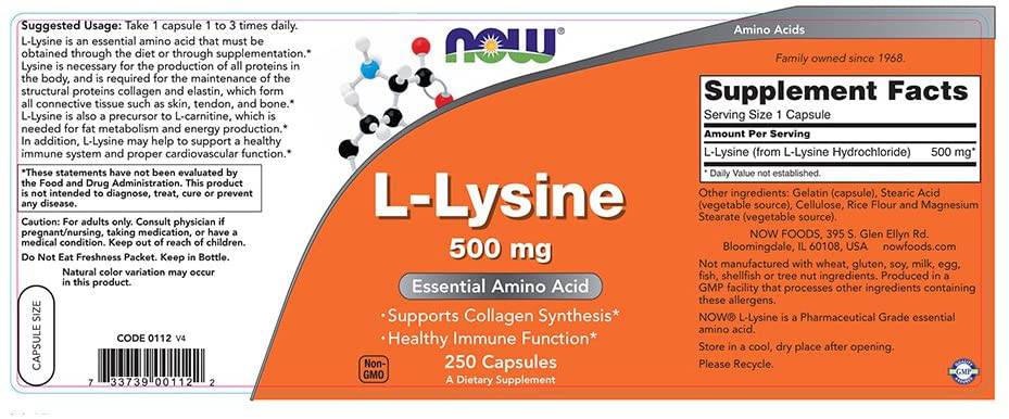 L-lizin 500 mg - 100 kapsula