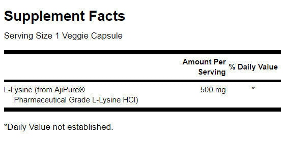 L-lizin - Farmaceutska klasa 500 mg - 90 kapsula