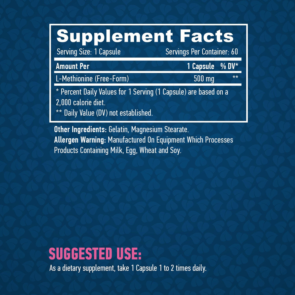 L-metionin 500 mg/60 kap.