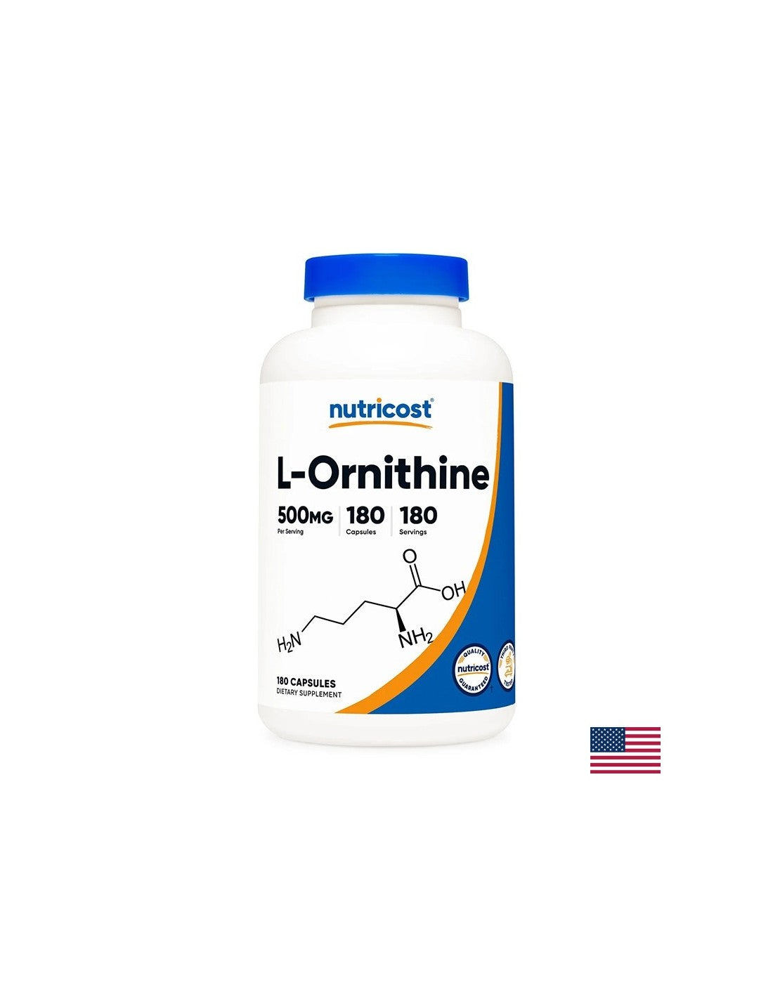 Detoksikacija i jetra - L-ornitin, L-ornitin, 500 mg x 180 kapsula <tc>Nutricost</tc>