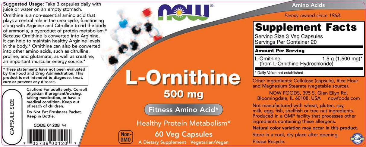 L-ornitin 500 mg - 60 kapsula