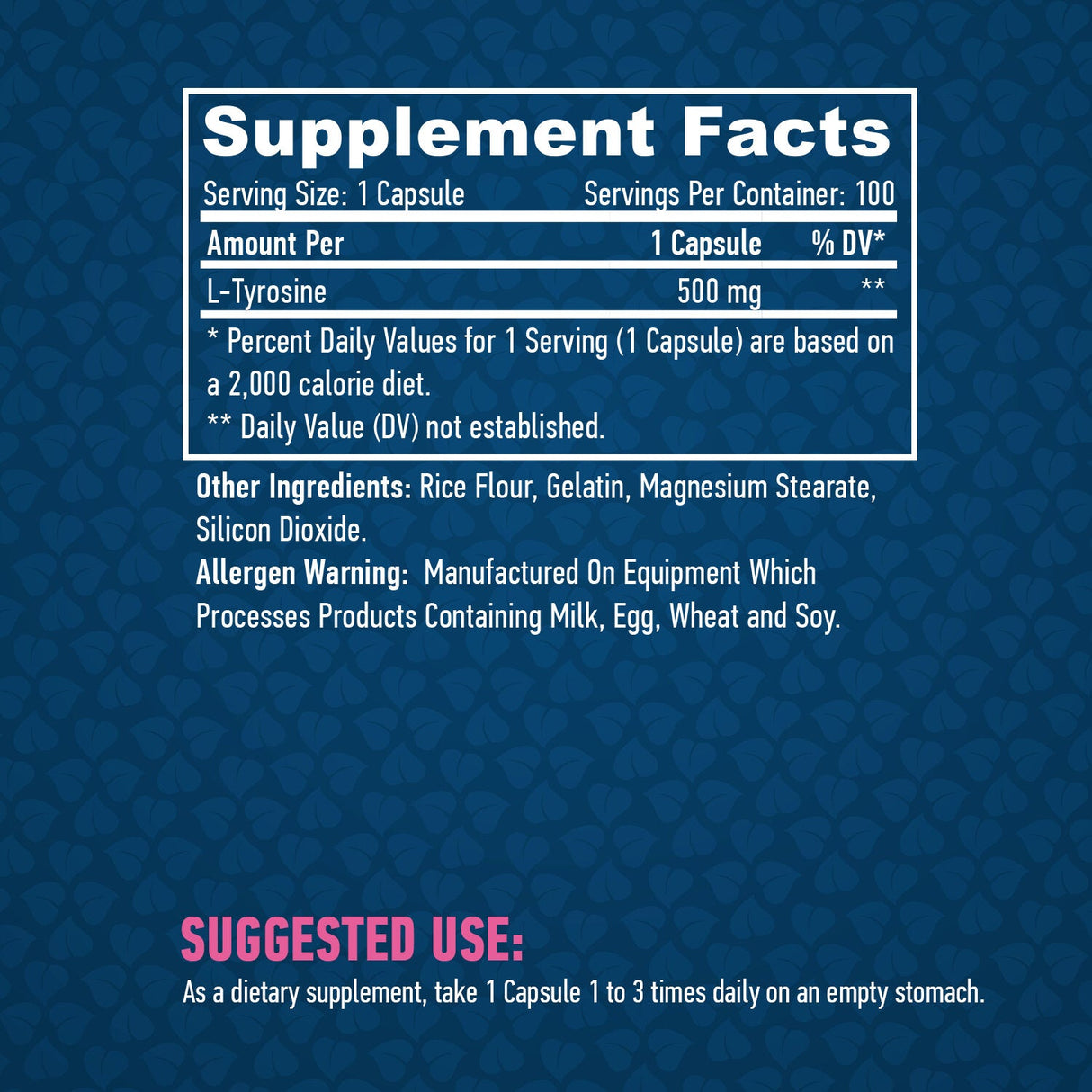 L-tirozin 500 mg./100 kaps.