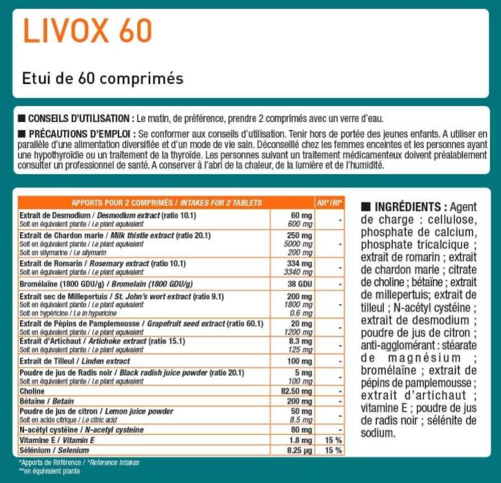 LIV.OX® 60 | Formula za detoksikaciju i zaštitu jetre 60 tableta