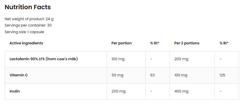 Lactoferrin LFS 90% 60 kapsula
