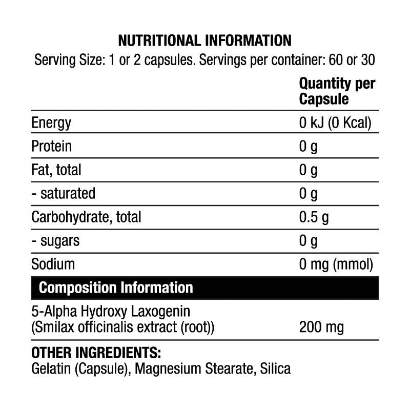 Laxo | Laxogenin ~ Smilax Officianalis Extract - 60 kapsula