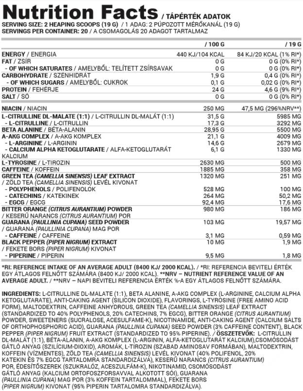 Beskrajna tama | Formula za sagorijevanje masti prije treninga - 380 grama