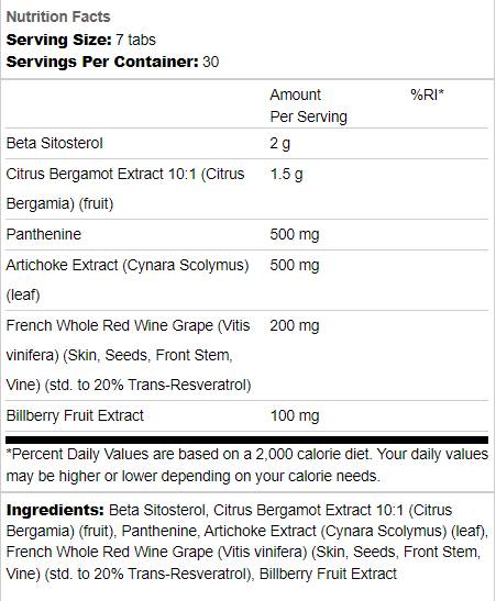 Lipidi | s bergamotom & Beta-sitosterol - 210 tableta