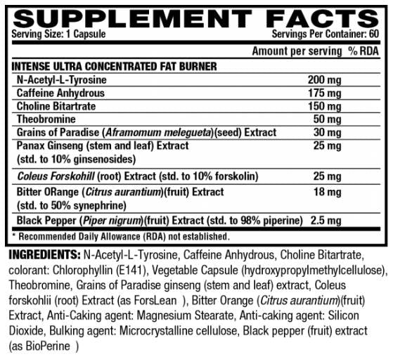 Lipo 6 Black/Intense/Ultra Concentrate - 60 kapsula
