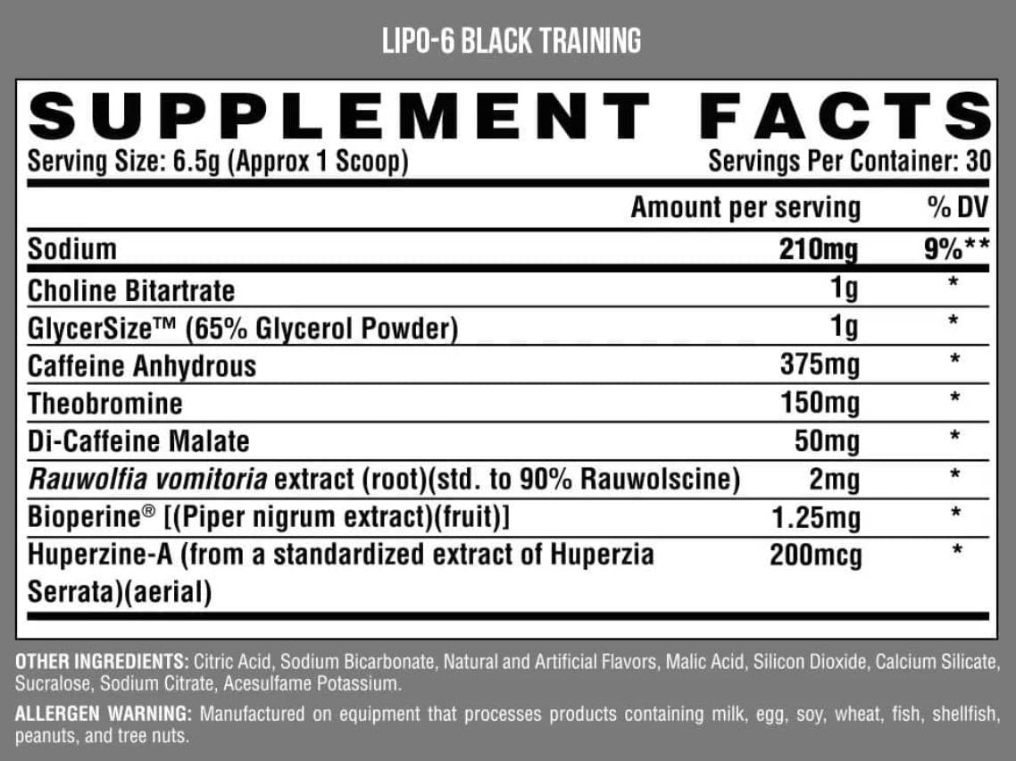 Lipo 6 Black Training/Pre-Workout - 264 grama