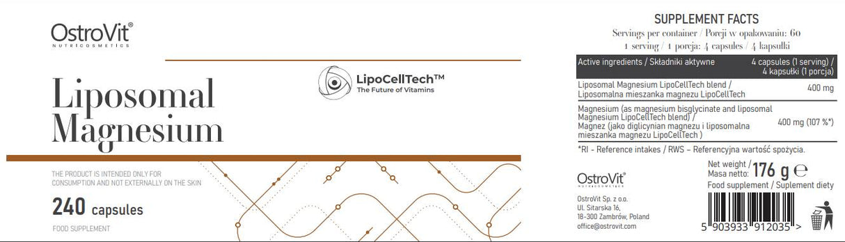 Liposomski magnezij | LipoCellTech™ 240 kapsula
