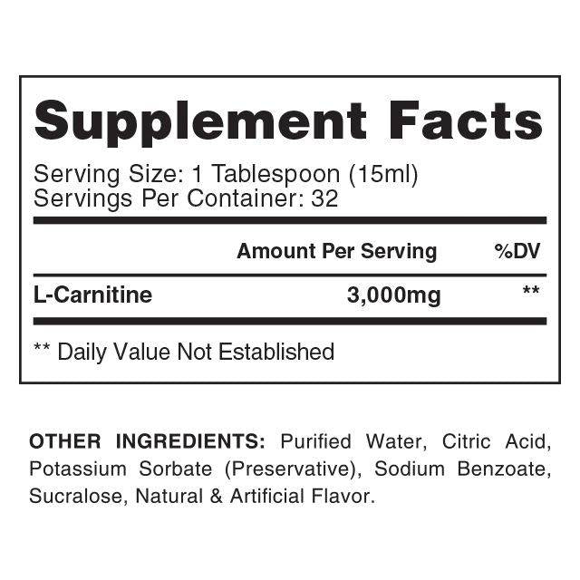 Tekući karnitin 3000 | 2x Koncentracija - Maksimalna snaga - 480 ml