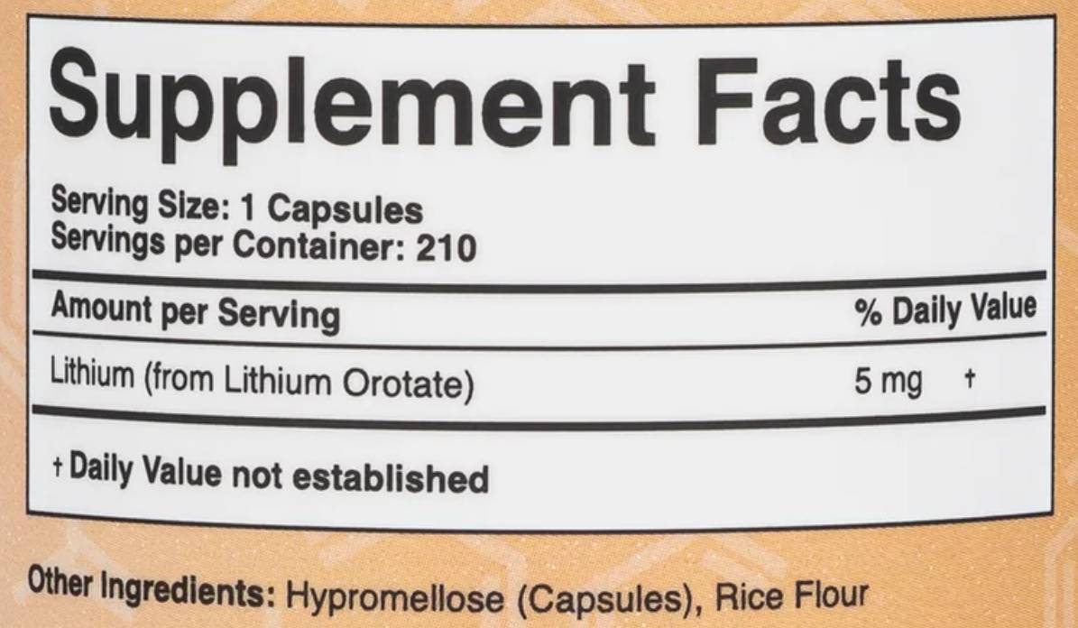 Litijev orotat 5 mg - 210 kapsula