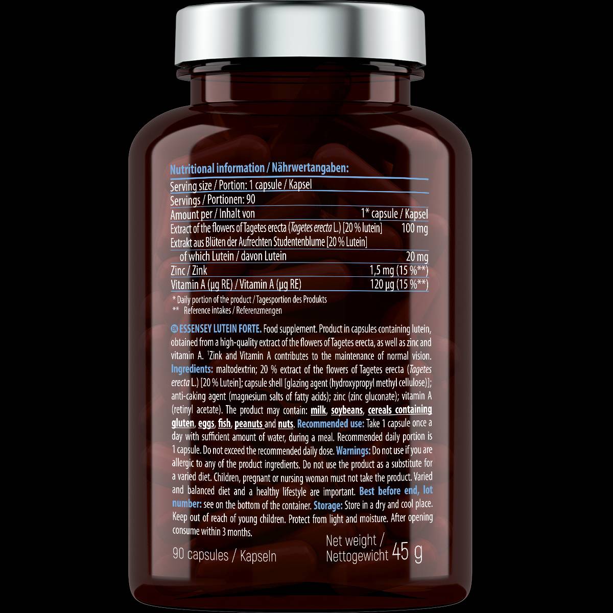 Lutein Forte 20 mg | sa cinkom & Vitamin A - 90 kapsula