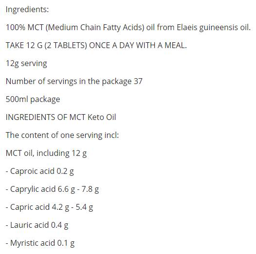 MCT Keto ulje - 500 ml