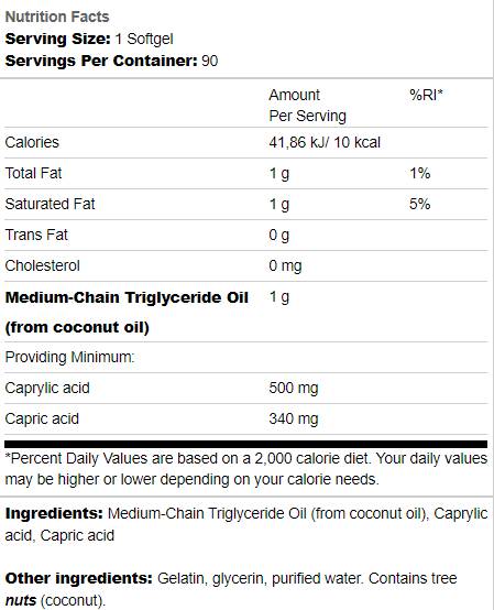 MCT Pure 1000 mg 90 gel kapsula