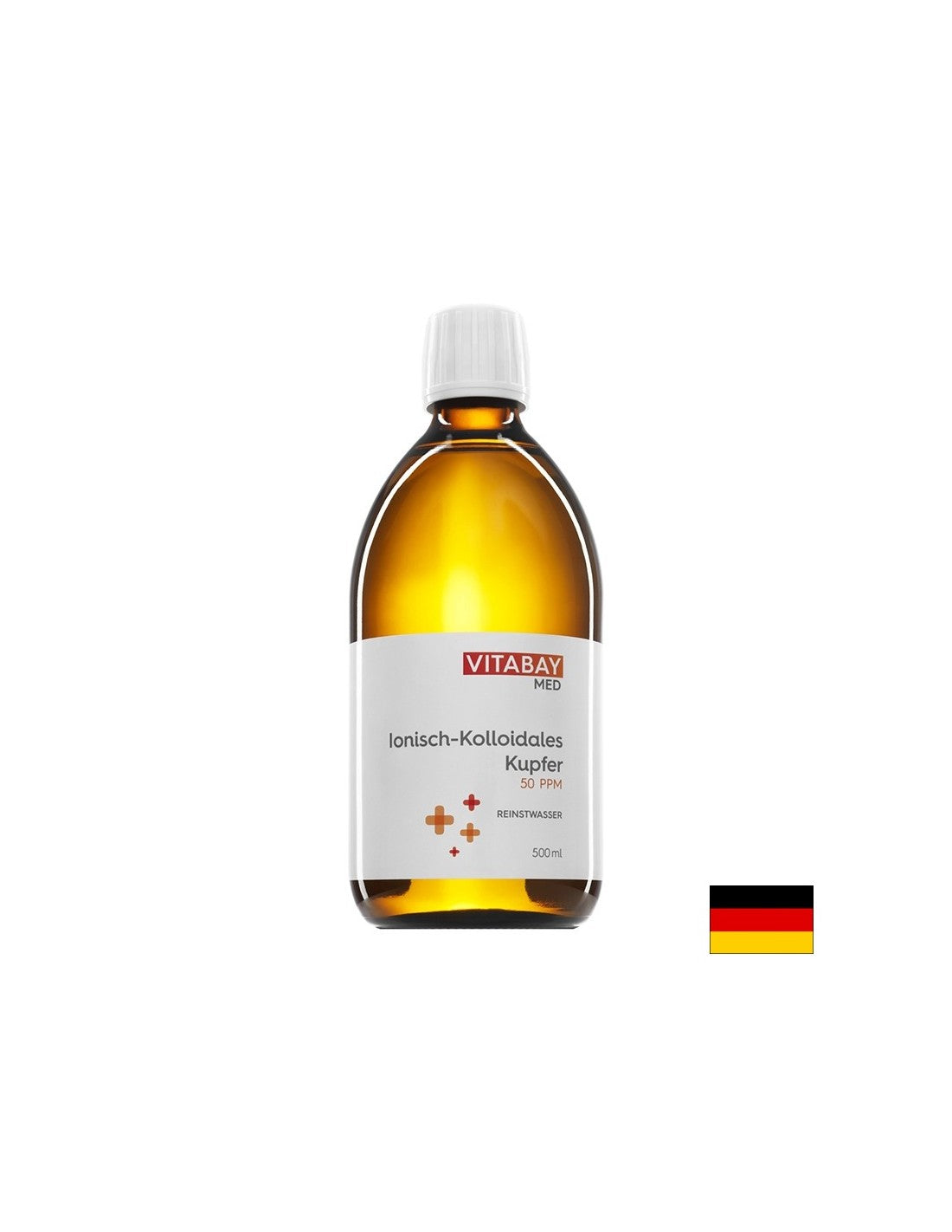 MED Kolloidales Kupfer 50 PPM - Koloidni bakar 50 PPM, visoko koncentriran (99,99% čistoće), 500 ml <tc>Vitabay</tc>