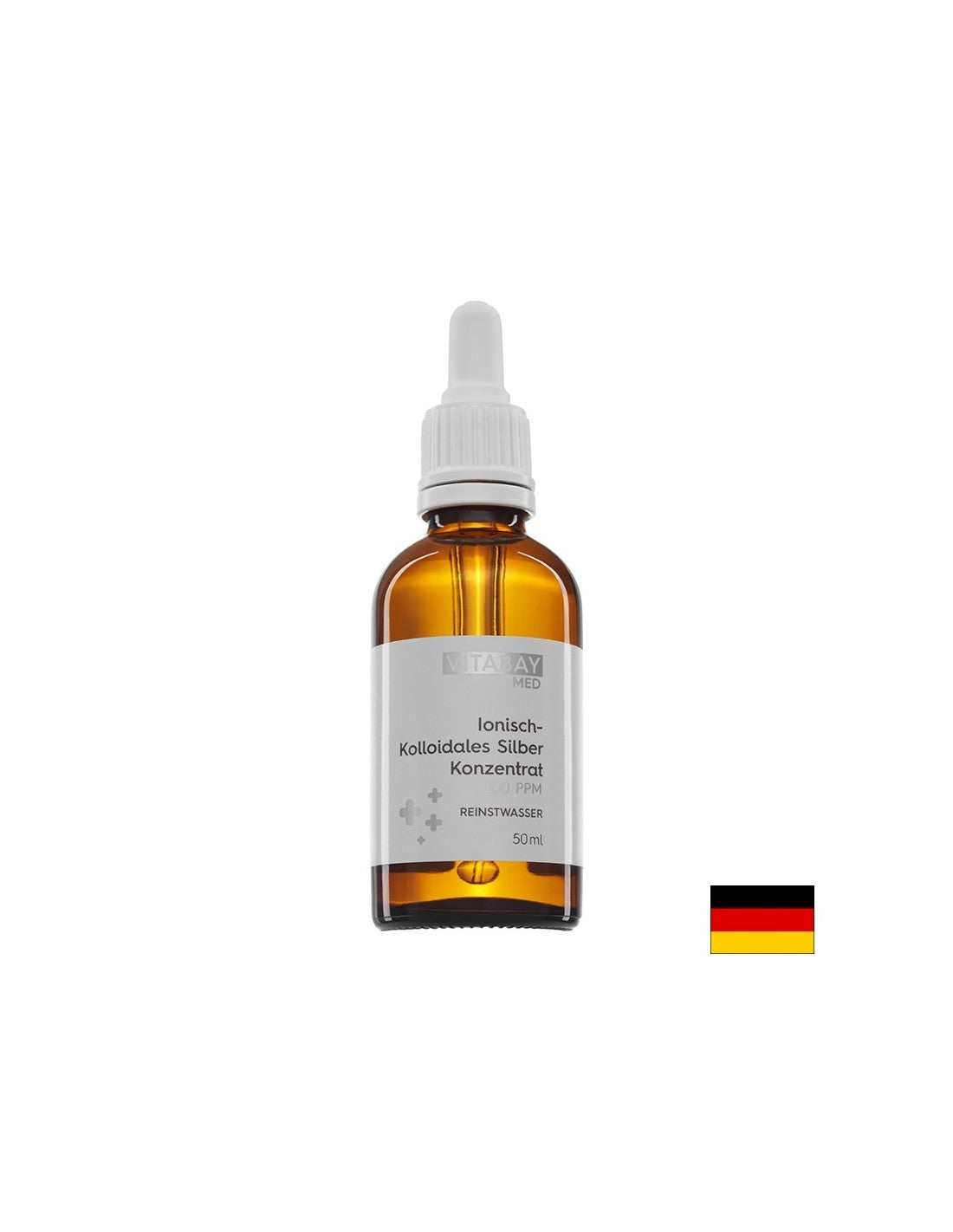 MED Kolloidales Silber Konzentrat - Koloidni srebrni koncentrat 500 PPM - 10:1 visoko koncentriran, 50 ml <tc>Vitabay</tc>