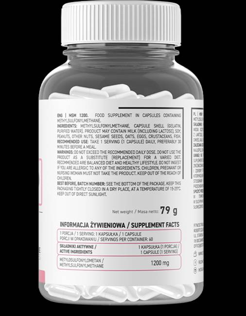 MSM 1200 mg 60 kapsula