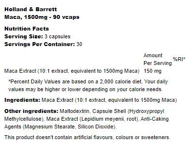 Maca 1500 mg - 90 kapsula