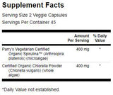 Napravljen od organske spiruline i klorele 400 mg 90 kapsula
