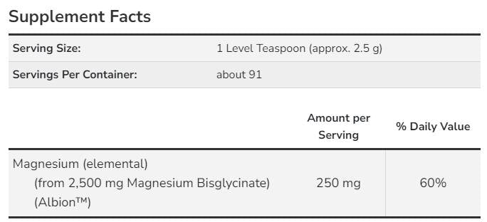 Magnezijev bisglicinat u prahu - 227 grama