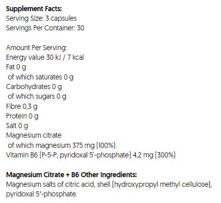 Magnezijev citrat 375 mg + B6 | P-5-P - 90 kapsula