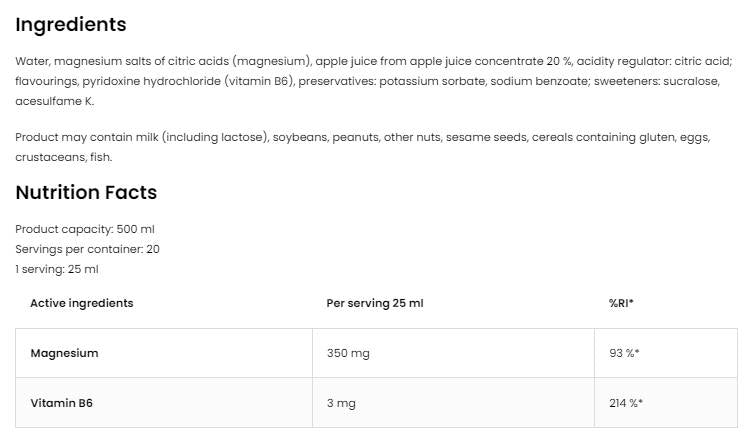 Magnezij tekućina 500 ml