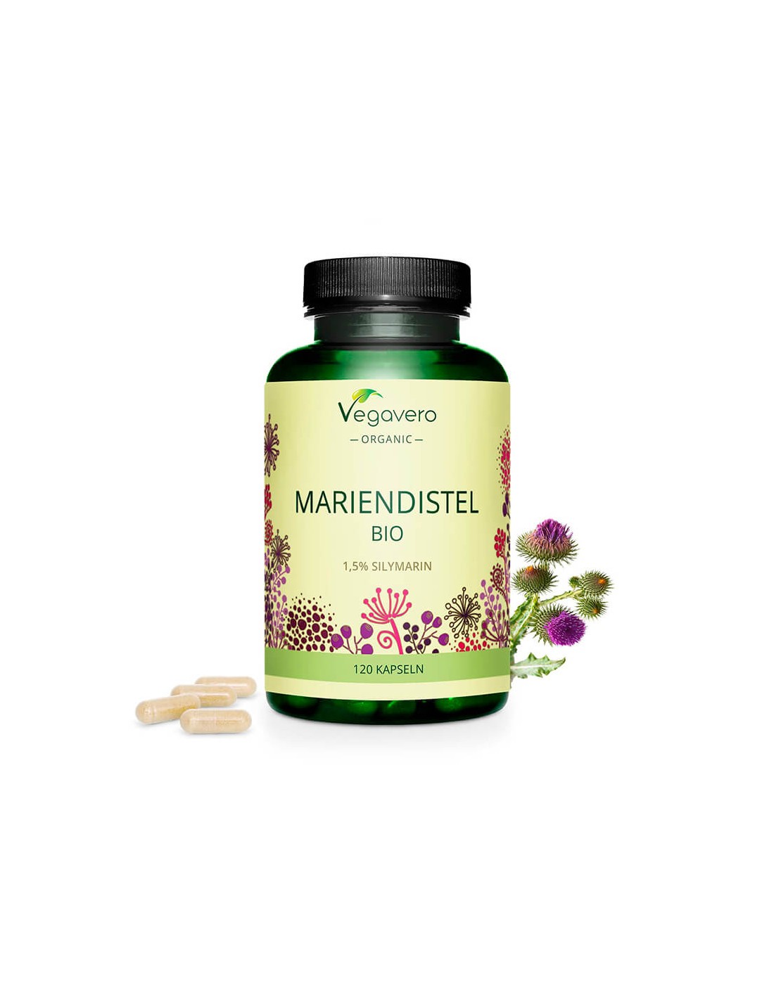 Mariendistel Bio - Organski sikavica, 120 kapsula <tc>Vegavero</tc>