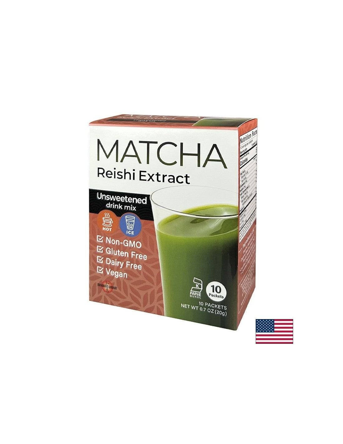 Matcha s ekstraktom reishi gljive, 10 vrećica