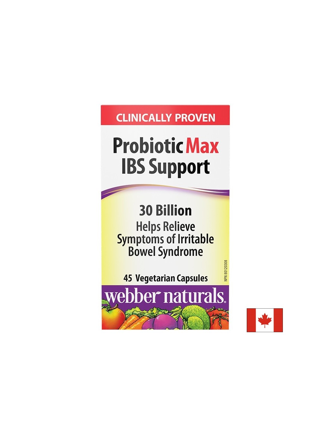 Probiotic Max IBS Support (sindrom iritabilnog crijeva), 30 milijardi aktivnih probiotika x 45 V-kapsula