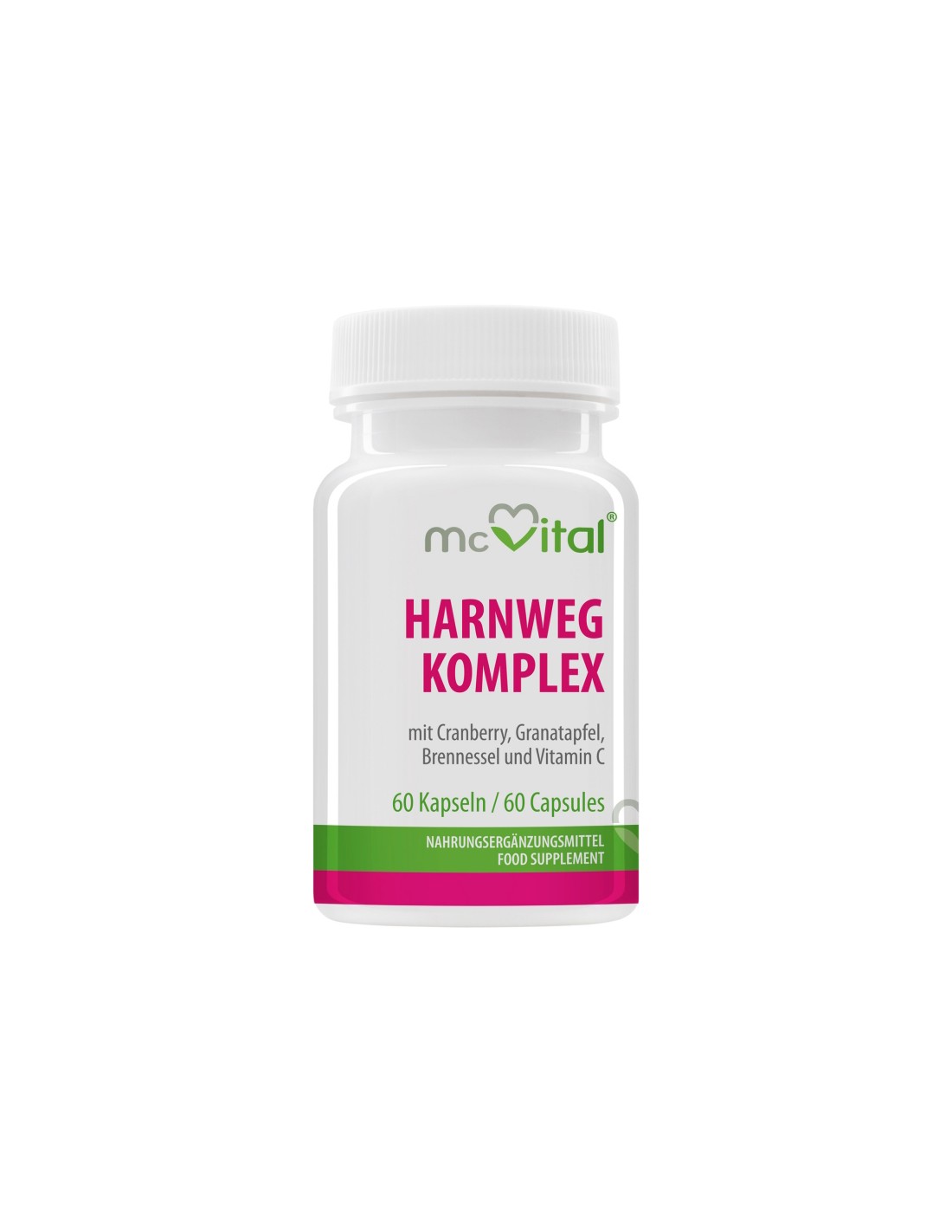 McVital® HarnWeg Komplex - Kompleks za mokraćni sustav s brusnicom, šipak, koprivom i vitaminom C, 60 kapsula <tc>Vitabay</tc>