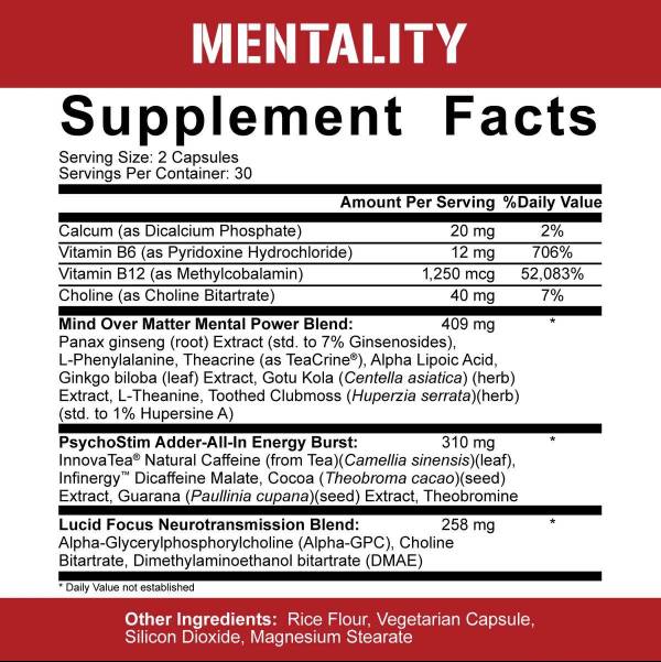 Mentalitet | Energy and Focus Nootropic 60 kapsula