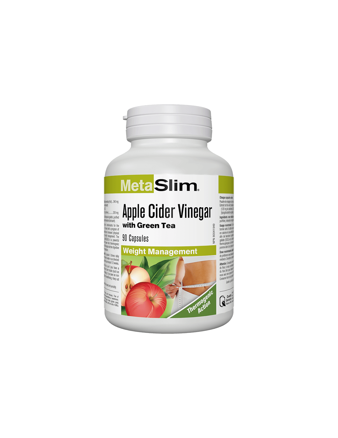 Metaslim® Apple Cider Vinegar - Jabučni ocat + zeleni čaj, 90 kapsula
