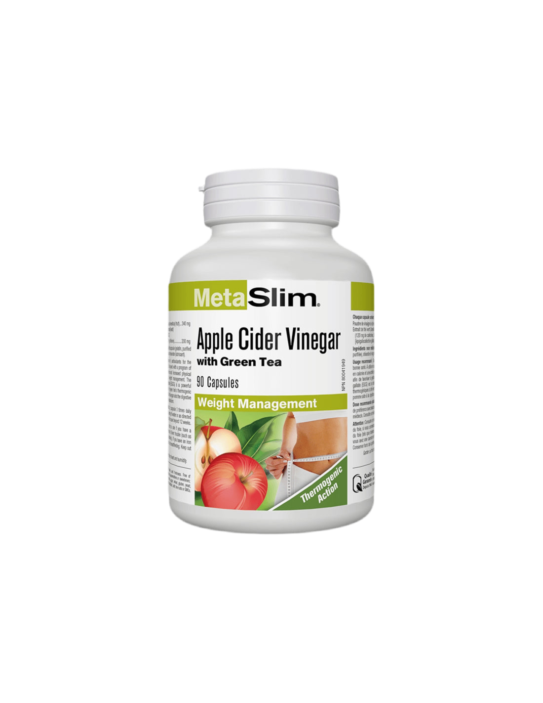 Metaslim® Apple Cider Vinegar - Jabučni ocat + zeleni čaj, 90 kapsula