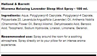 Miaroma opuštajuća lavanda | Sleep Mist Sprej - 100 ml