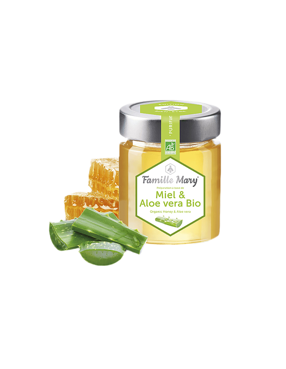 Miel & Aloe Vera Bio/Bio bagremov med + aloe vera, 170 g Famille Mary