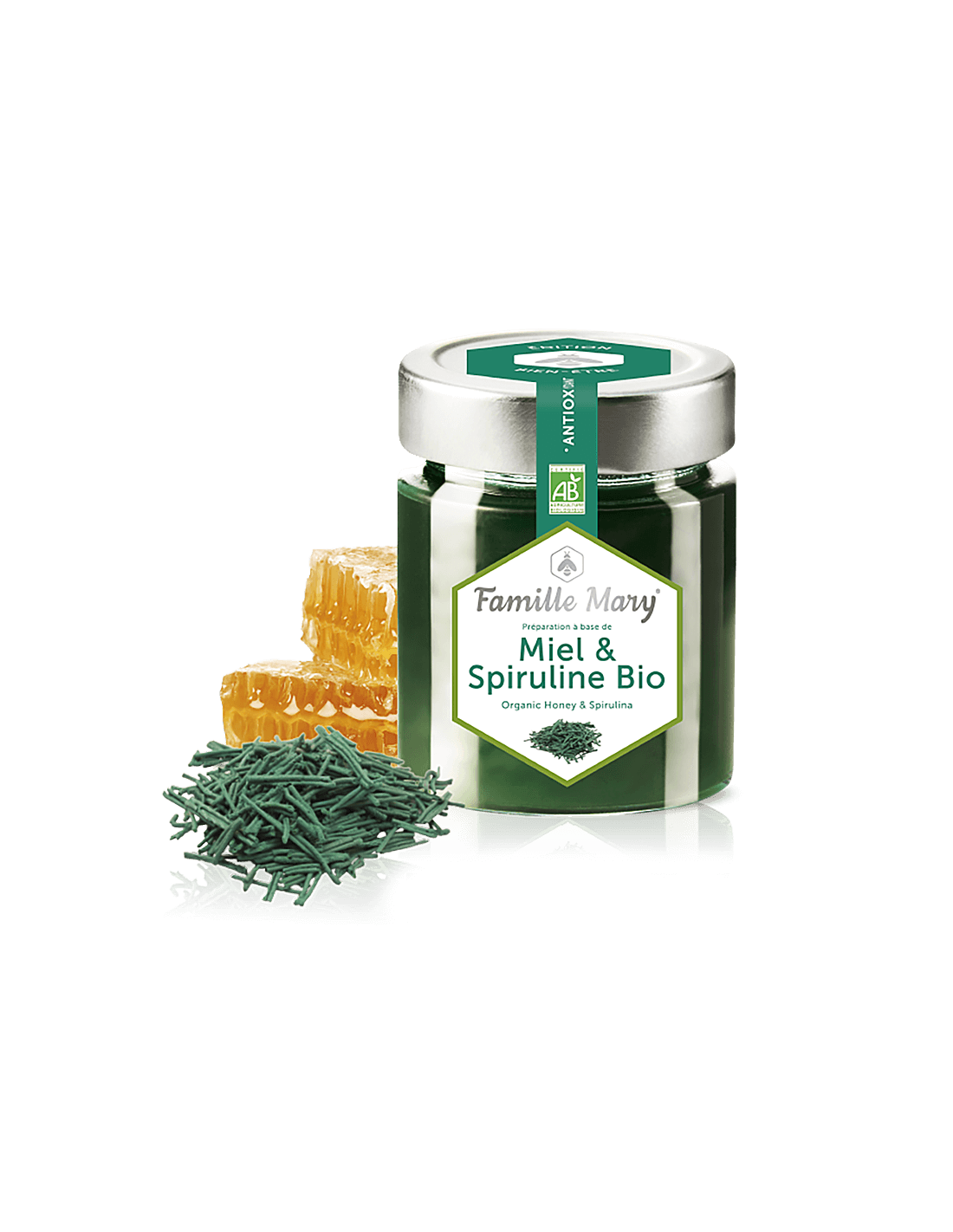 Miel & Spiruline Bio/Bio bagremov med + spirulina, 170 g Famille Mary