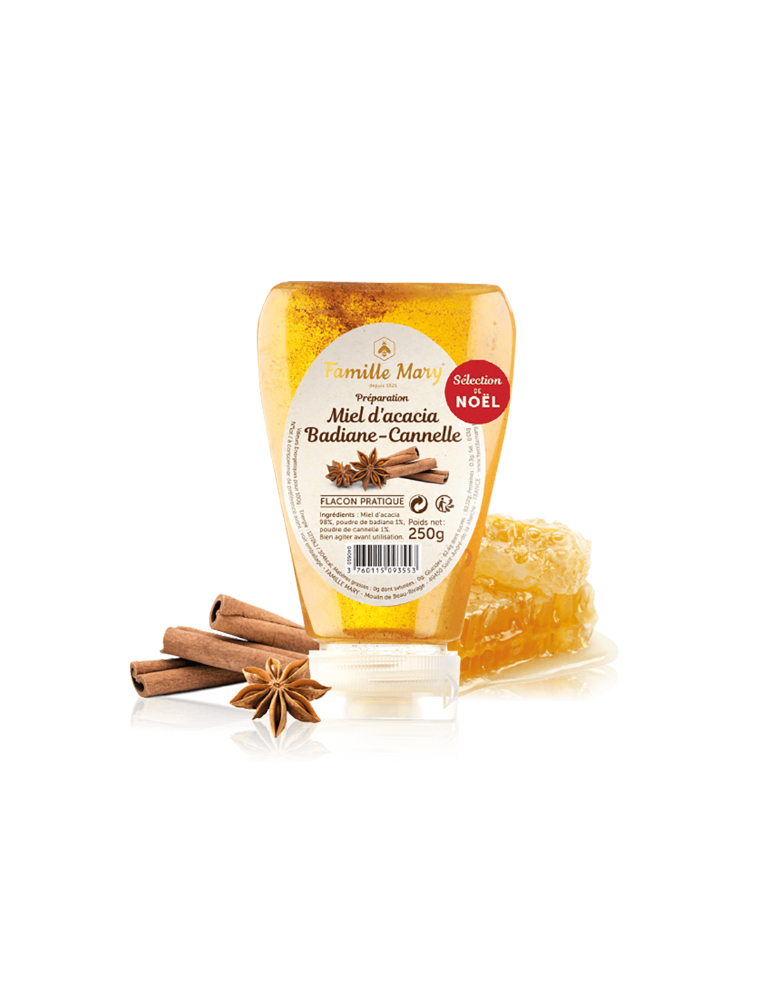 Bagremov med sa zvjezdastim anisom i cimetom - Miel d'acacia Badiane – Cannelle, 250 g