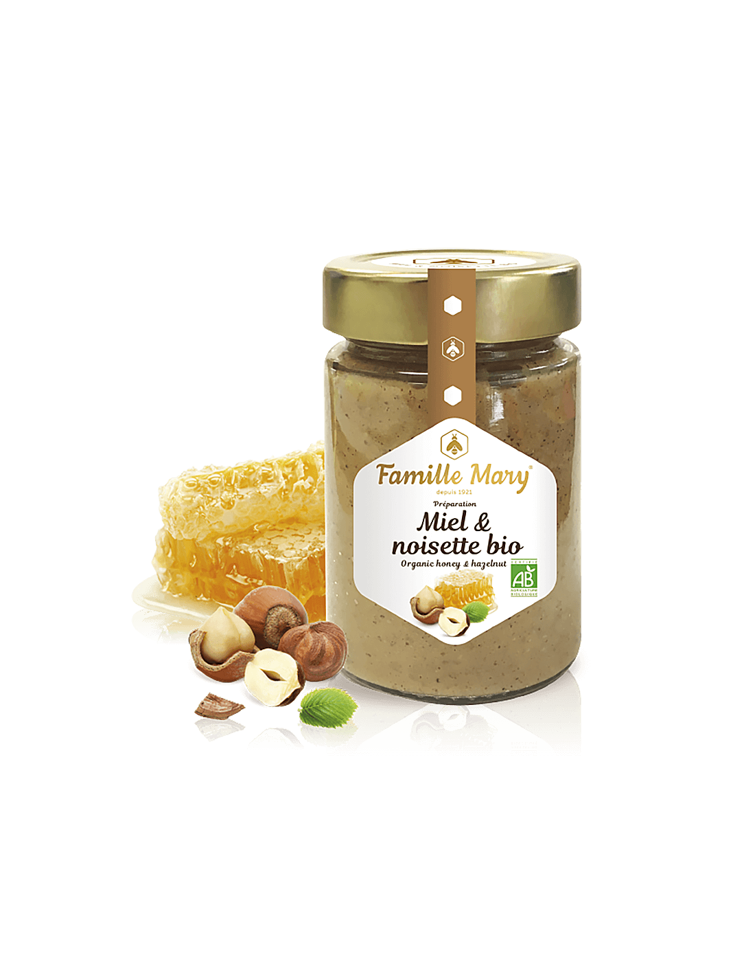 Organski obojeni med s lješnjacima - Miele et noisette bio, 240 g