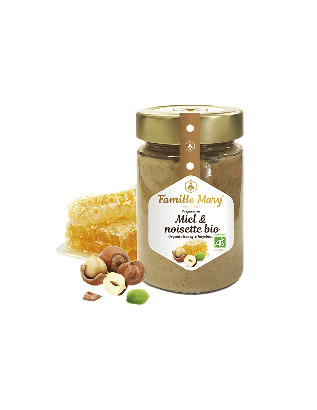 Organski obojeni med s lješnjacima - Miele et noisette bio, 240 g