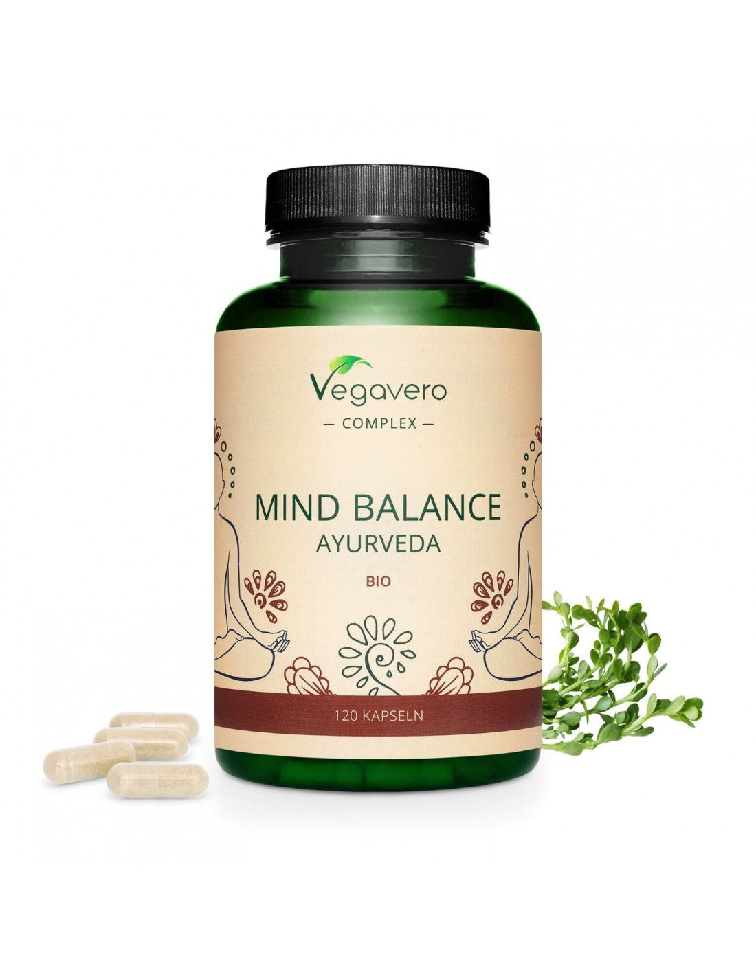 Mind Balance Ayurveda Bio, 120 kapsula, 100% veganski <tc>Vegavero</tc>