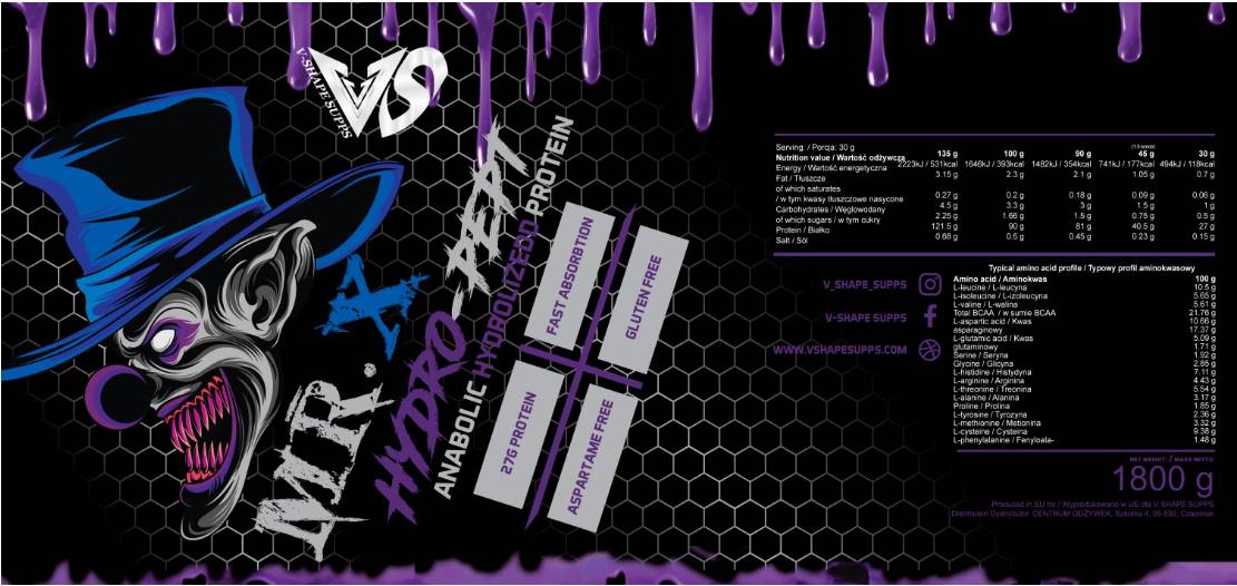 Mr. X Hydro Whey | Anabolički hidrolizat proteina - 1800 grama