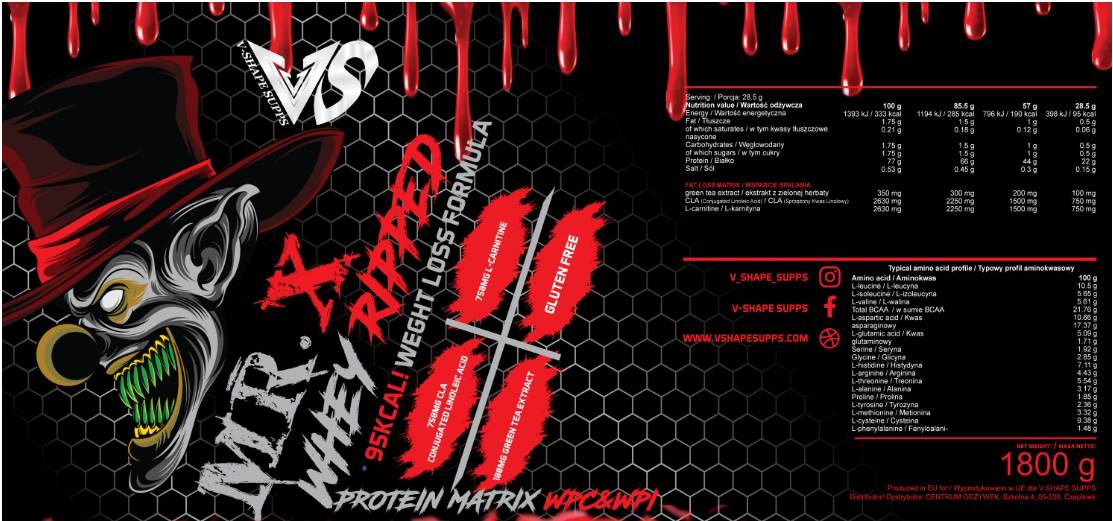 Mr. X Whey Ripped | Formula za mršavljenje 1800 grama