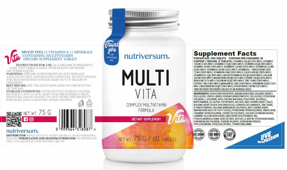 Multi Vita | Kompleksna multivitaminska formula - 60 tableta