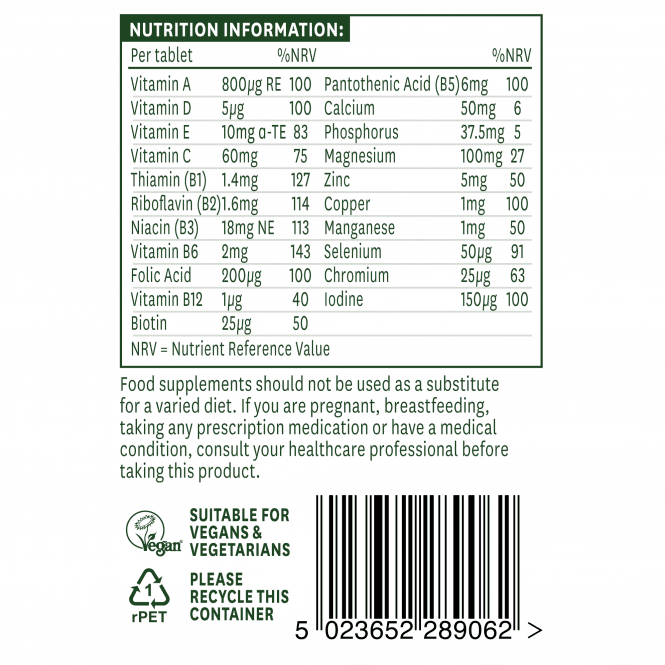 Multivitamini & Minerali bez željeza (multivitamini & Minerali) 60 tableta NaturesAid