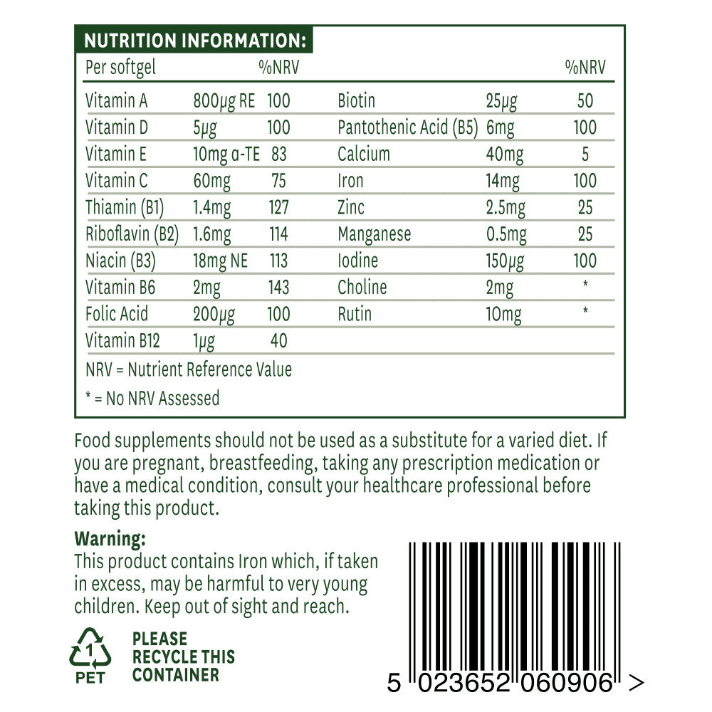 Multivitamini & Minerali (multivitamini & Minerali) 90 mekih kapsula NaturesAid