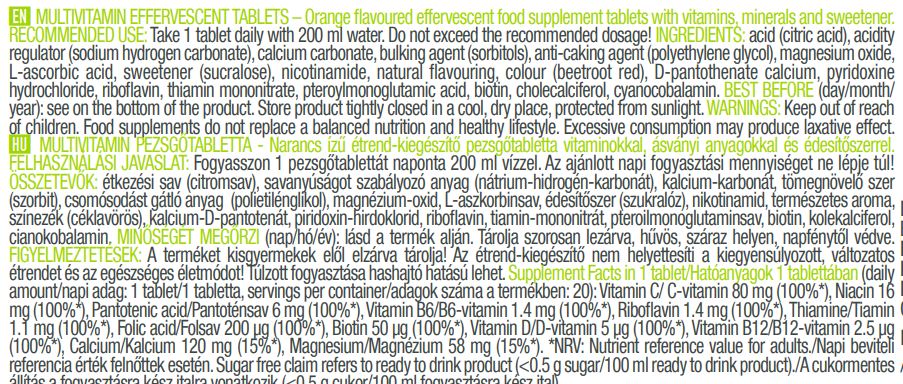 Multivitamin/20 šumećih tableta