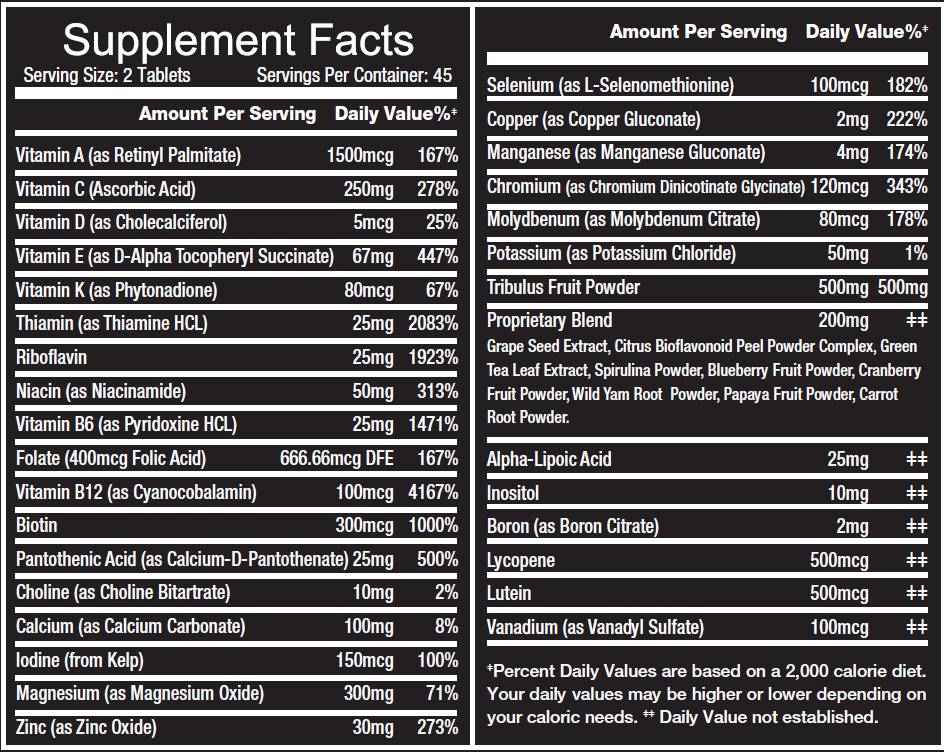 Multivitaminske tablete 90 tableta