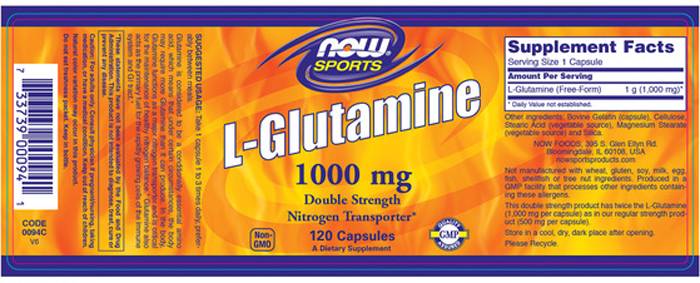 L -glutamin 1000 mg - 120 kapsula