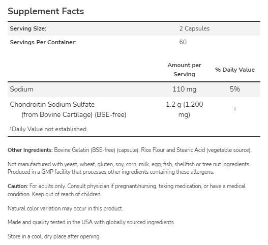 Hondroitin sulfat 600 mg - 120 kapsula